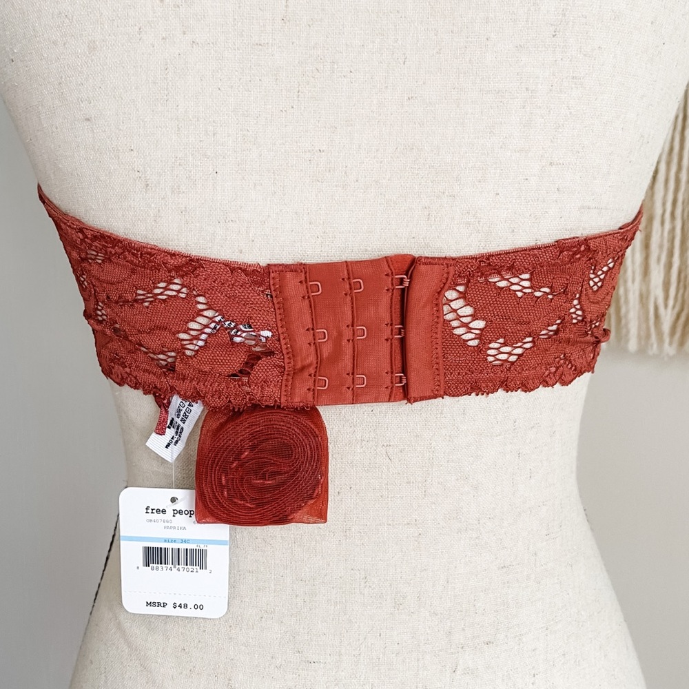 Free People Love Letters Underwire Bra Paprika 34C 34D - Picture 5 of 7